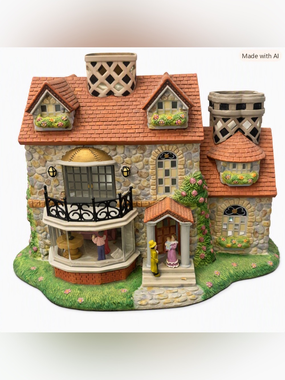 PartyLite Olde World Village #3 Bristol House Retired